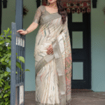 Brandi Pastel Green Linen Saree
