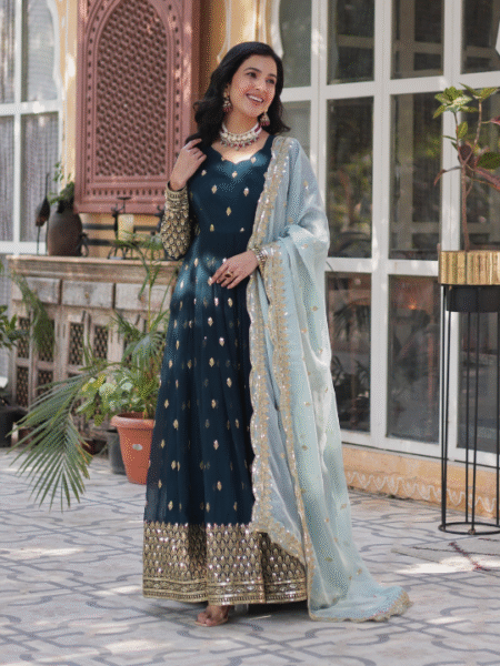 Autumn Indian Gown with Luxe Fabric
