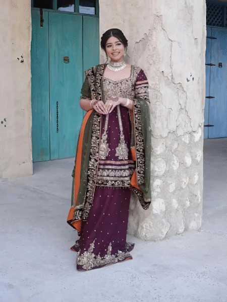 Sophie Faux Georgette Embroidered Sharara Set